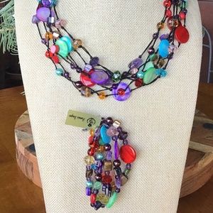 Premier Designs "Spectrum" necklace .Hematite plated. Bracelet not included